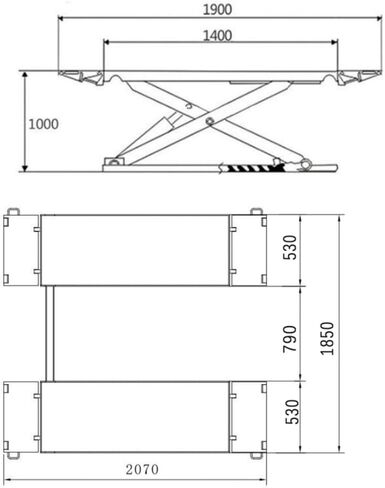 KT-X77 7000 رطل محمول متوسط ​​الارتفاع مقصية رفع ارتفاع قابل للتعديل للسيارات وسيارات الدفع الرباعي والشاحنات الخفيفة in Kuwait