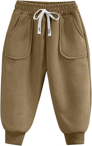 سروال قصير للأطفال الأولاد والبنات سروال شتوي دافئ مبطن بالصوف للأطفال سروال رياضي بخصر مطاطي in Kuwait