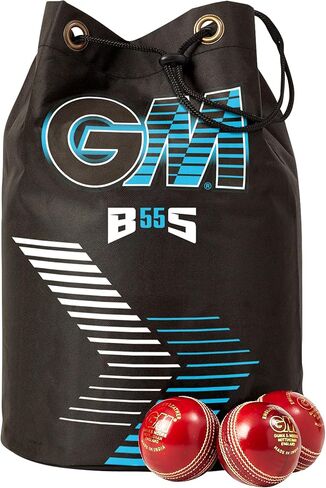 GM | Diamond Ben Stokes Ball Bag Cricket Ball Bag | Drawstring Closure | Padded Adjustable Straps for Comfort | Capacity 24 Balls | Tough 600 Denier Polyester | Black Grey & Blue | Gunn & Moore BS55 in Saudi Arabia