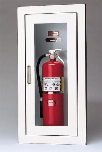 Larsen's Larsens 24096R-FG in Stainless Steel 2-1/2 in. Trim Architectural Semi Recessed Fire Extinguisher Cabinet, 24096R-FG-SS in Kuwait