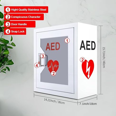 AED Cabinet Wall Mount fits All Brands AED Defibrillator, AED Defibrillator Wall Mounted Cabinet in Saudi Arabia