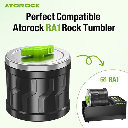Rock Tumbler Barrel سعة كبيرة جدًا 4 رطل، مادة مطاطية، مع غطاء متين مانع للتسرب، كوب روك متوافق مع A1&A1Pro in Kuwait