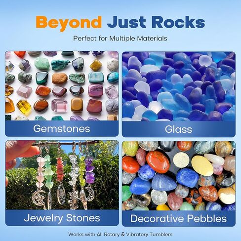 تلميع بهلوان الصخور 12000 - المرحلة النهائية من أكسيد الألومنيوم (الخطوة 5)، مسحوق تلميع فائق النعومة لللمسة النهائية المرآة واللمعان العالي، للصخور والأحجار الكريمة والزجاج، متوافق مع جميع أكواب الصخور، 1 رطل in Kuwait