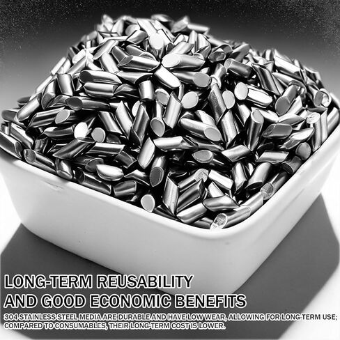 2 LB 1/8" Stainless Steel Diagonal Tumbling Media Shot 304 Stainless Steel for Jewelry Tumbler Polishing Corrosion-Resistant Reusable Ideal for Wet Tumbling Includes Storage Box in Saudi Arabia