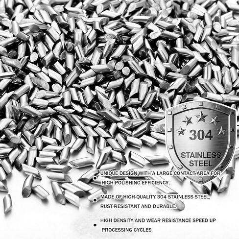 2 LB 1/8" Stainless Steel Diagonal Tumbling Media Shot 304 Stainless Steel for Jewelry Tumbler Polishing Corrosion-Resistant Reusable Ideal for Wet Tumbling Includes Storage Box in Saudi Arabia