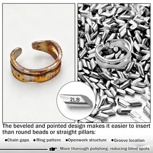 2 LB 1/8" Stainless Steel Diagonal Tumbling Media Shot 304 Stainless Steel for Jewelry Tumbler Polishing Corrosion-Resistant Reusable Ideal for Wet Tumbling Includes Storage Box in Saudi Arabia