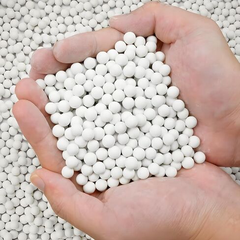 8 Pounds Rock 8mm Tumbling Filler Media, Reusable Ceramic Pellets Media Small White Rock Tumbling Ball for Tumbler Grit, Stone Polisher, Protects Rocks, 3/10" in Kuwait