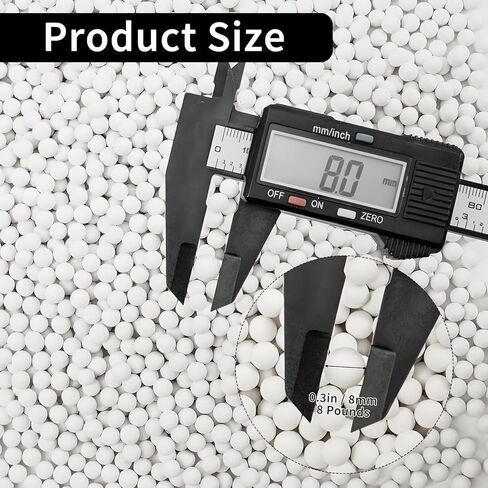 8 Pounds Rock 8mm Tumbling Filler Media, Reusable Ceramic Pellets Media Small White Rock Tumbling Ball for Tumbler Grit, Stone Polisher, Protects Rocks, 3/10" in Kuwait