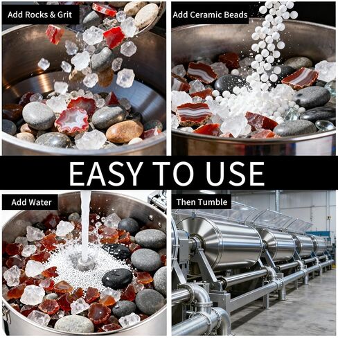 8 Pounds Rock 8mm Tumbling Filler Media, Reusable Ceramic Pellets Media Small White Rock Tumbling Ball for Tumbler Grit, Stone Polisher, Protects Rocks, 3/10" in Kuwait