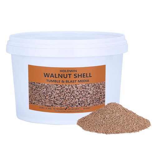 60 Fine Grit Natural Walnut Shell Media (5 LBS/2.3 KG) - Tumbling, Blasting Abrasive for Metal, Jewelry, Wood - Deburring, Polishing, Vibratory, Anti-Skid, Filler Safe in Kuwait