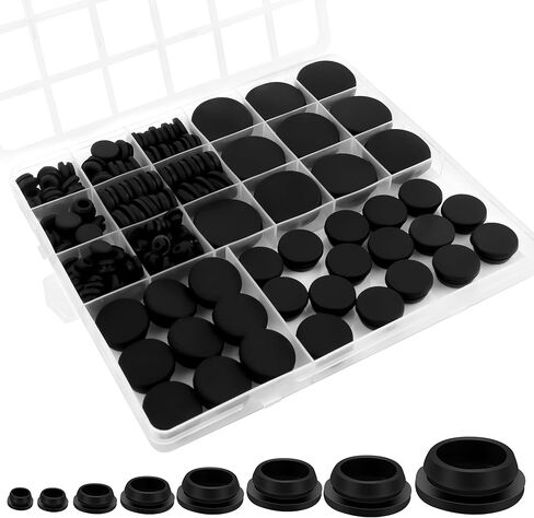 135 PCS Rubber Plugs for Round Holes, Anglecai 8 Size Silicone Rubber Hole Plugs 1" 3/4" 5/8" 1/2" 3/8" 5/16" 1/4" 1/5" T-Shaped Silicone Plugs for Round Holes in Saudi Arabia
