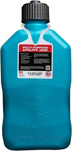 VP Racing 3622-CA, 5.5-Gallon Square Motorsport Jug Caribbean w/ 14" Deluxe Hose Close-Trimmed Cap and Neck for Tight Seal (4 Pack) in Saudi Arabia