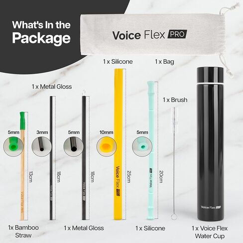 القش الصوتي للتدريب الصوتي - مدرب صوتي متعدد الأحجام للغناء مع كوب الماء الفقاعي - أداة تمرين التنفس SOVT لتوسيع النطاق وتقليل الإجهاد - مجموعة تدريب احترافية in Kuwait