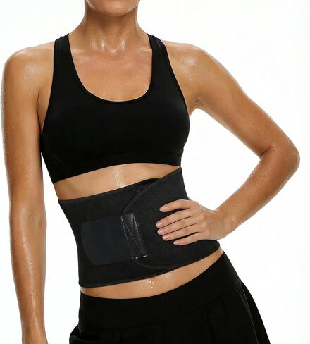 مدرب الخصر Dizokzio للنساء والرجال، حزام العرق من النيوبرين لتشذيب الخصر، لفافة المعدة قابلة للتعديل للتمرين والتدريب in Kuwait