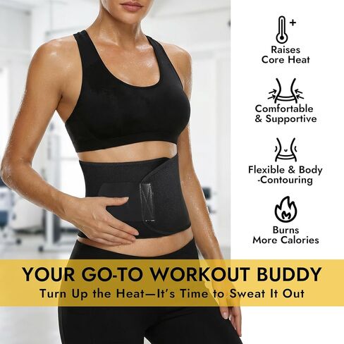 مدرب الخصر Dizokzio للنساء والرجال، حزام العرق من النيوبرين لتشذيب الخصر، لفافة المعدة قابلة للتعديل للتمرين والتدريب in Kuwait