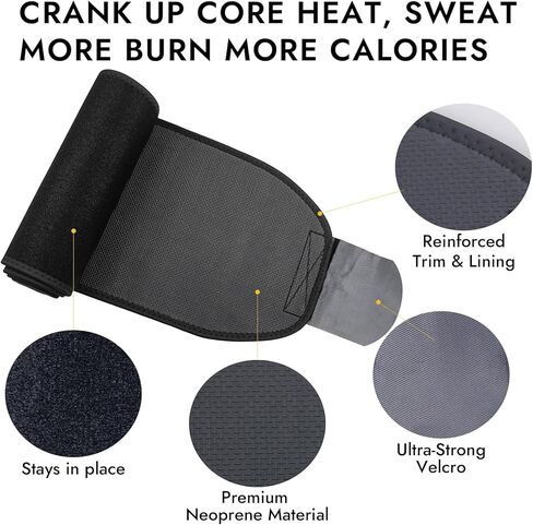 مدرب الخصر Dizokzio للنساء والرجال، حزام العرق من النيوبرين لتشذيب الخصر، لفافة المعدة قابلة للتعديل للتمرين والتدريب in Kuwait