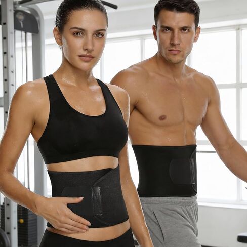 مدرب الخصر Dizokzio للنساء والرجال، حزام العرق من النيوبرين لتشذيب الخصر، لفافة المعدة قابلة للتعديل للتمرين والتدريب in Kuwait