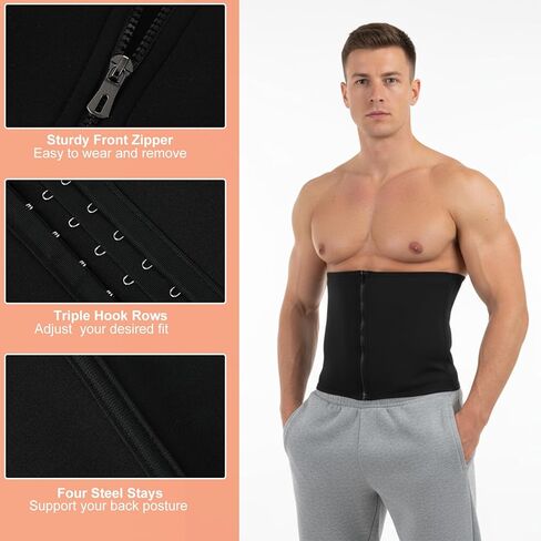 Waist Trainer for Men mens Shapewear Waist Trimmer for Men Corset Sweat Body Shaper Girdle Tummy Control Stomach Wrap in Saudi Arabia