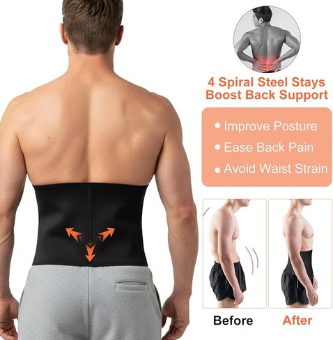 Waist Trainer for Men mens Shapewear Waist Trimmer for Men Corset Sweat Body Shaper Girdle Tummy Control Stomach Wrap in Saudi Arabia
