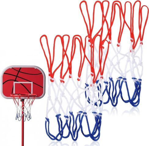 2Pcs Mini Basketball Net Replacement, 8 Loops Basketball Net Small Replacement Net for Indoor Door Room Walls, Vibrant Color in Saudi Arabia