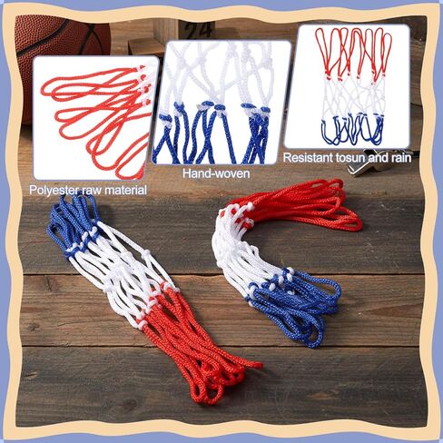 2Pcs Mini Basketball Net Replacement, 8 Loops Basketball Net Small Replacement Net for Indoor Door Room Walls, Vibrant Color in Saudi Arabia