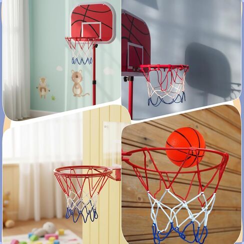 2Pcs Mini Basketball Net Replacement, 8 Loops Basketball Net Small Replacement Net for Indoor Door Room Walls, Vibrant Color in Saudi Arabia