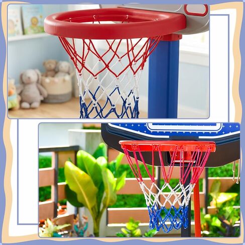 2Pcs Mini Basketball Net Replacement, 8 Loops Basketball Net Small Replacement Net for Indoor Door Room Walls, Vibrant Color in Saudi Arabia