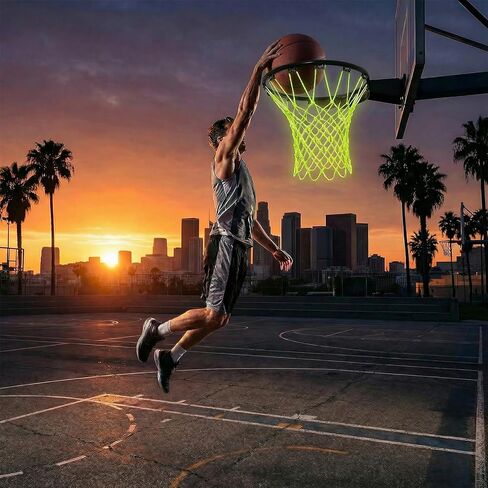 Basketball Net Nightlight Basketball Net Indoor Outdoor Basketball Hoop Nets All Weather Anti Whip 12 Loops in Saudi Arabia