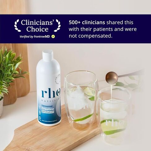 Rho Nutrition Liposomal الكرياتين مونوهيدرات - مكمل الكرياتين السائل عالي الامتصاص - يعزز كتلة العضلات الهزيلة وتعافيها، ويدعم وظيفة الدماغ ويعزز إنتاج الطاقة الخلوية in Kuwait