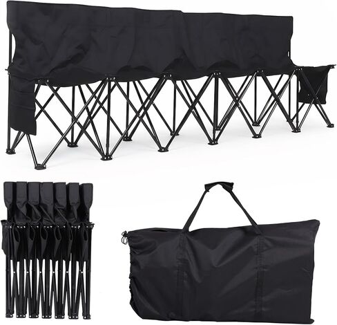 Portable Folding with Storage Bag & Backrest Portable Soccer Sideline Chairs 600D Oxford for Basketball Football Practice in Saudi Arabia