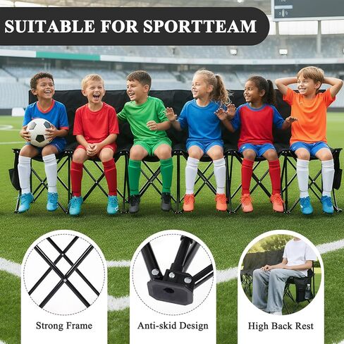 Portable Folding with Storage Bag & Backrest Portable Soccer Sideline Chairs 600D Oxford for Basketball Football Practice in Saudi Arabia