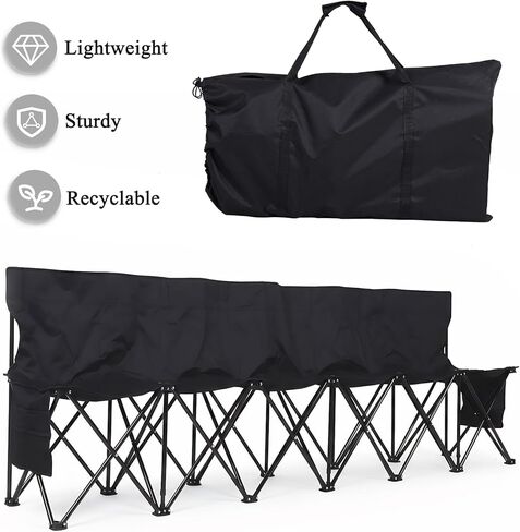 Portable Folding with Storage Bag & Backrest Portable Soccer Sideline Chairs 600D Oxford for Basketball Football Practice in Saudi Arabia