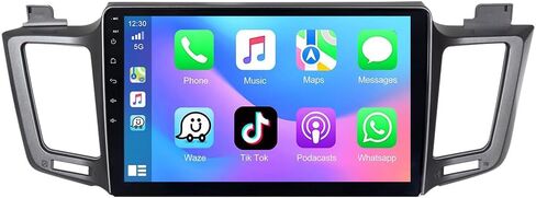 Asure Wireless Carplay Android Auto Receiver لتويوتا RAV4 XA40 2013-2018،10.1 بوصة 8GB+64GB Android Car Stereo Radio ، وحدة التنقل في GPS ، 1280 × 800 داش لمشاهدة فيديو Multimedia Multimedia in Kuwait