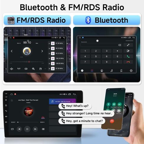Asure Wireless Carplay Android Auto Receiver لتويوتا RAV4 XA40 2013-2018،10.1 بوصة 8GB+64GB Android Car Stereo Radio ، وحدة التنقل في GPS ، 1280 × 800 داش لمشاهدة فيديو Multimedia Multimedia in Kuwait