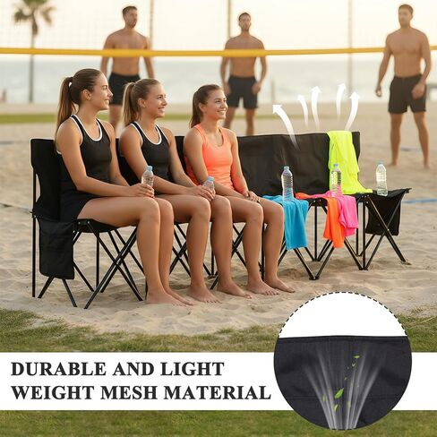 Folding Chair with Storage Bag & Backrest Portable Soccer Sideline Chairs 600D Oxford for Football Baseball Camping Outdoo in Saudi Arabia