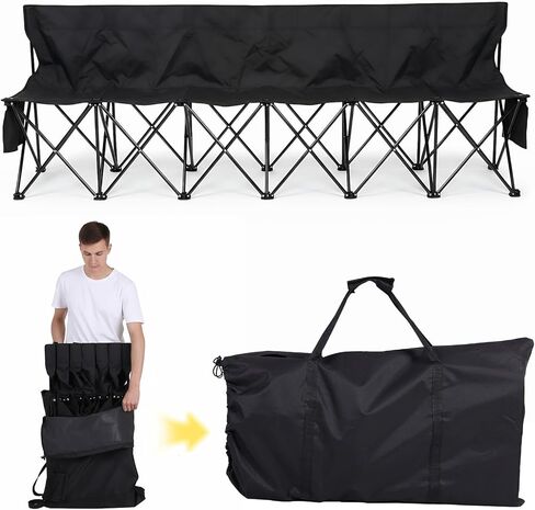 Folding Chair with Storage Bag & Backrest Portable Soccer Sideline Chairs 600D Oxford for Football Baseball Camping Outdoo in Saudi Arabia