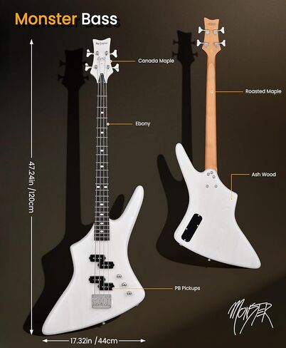 Leo Jaymz Hurricane 5-String Bass Guitar, ASH Body, Maple Neck, Laurel Fingerboard, Dual Humbuckers, 30-Inch Scale, 24 Frets (TB Red Black 5S) in Kuwait