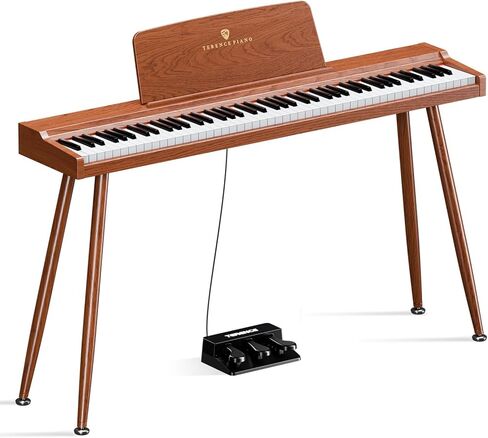 TERENCE P37 Digital Piano 88 Key Weighted Keyboard, Full-Size Keyboard Piano for Beginners, Electric Piano with Stand, Triple Pedal, Removable Music Stand, Power Adapter in Kuwait