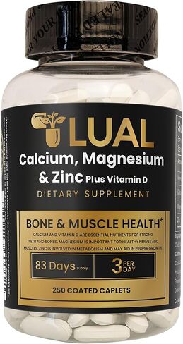 Calcium, Magnesium, Zinc & Vitamin D3. Spring Valley Calcium Magnesium with Plus Vitamin D3 Caplets Dietary Supplement, 250 Count Bundle with Luall's 45 Diabetes Decoded in Saudi Arabia