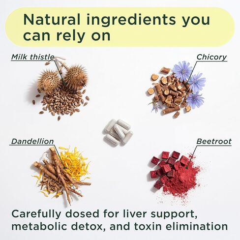 Exploro Liver Cleanser Detox Cleanse، التخلص من السموم للمستخدمين الثقيلين، 60 كبسولة / مكمل مع مكملات الكركم، مكملات الزنك، جذر الهندباء، مكمل شوك الحليب، الكولين، جذر الأرقطيون in Kuwait