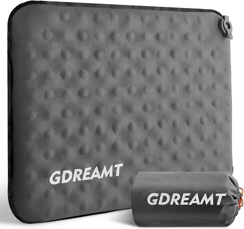 Inflatable Seat Cushion, Self-Inflating Memory Foam Stadium Seats Cushion Lightweight & Compact Chair Sitting Pad Airplane Cushion for Long Flight Travel Outdoor Camping Car Bleachers Office in Saudi Arabia