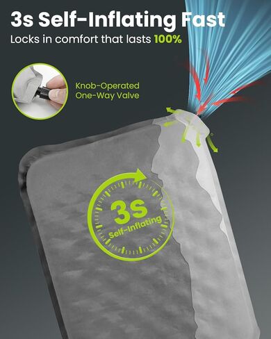 وسادة مقعد الاستاد ذاتية النفخ - محمولة، خفيفة الوزن، مقاومة للماء، وسادة مقعد قابلة للنفخ، وسادة إسفنجية لمقعد المبيض، السفر بالطائرة، السيارة، كرسي المكتب، الأحداث الرياضية، التخييم في الهواء الطلق in Kuwait