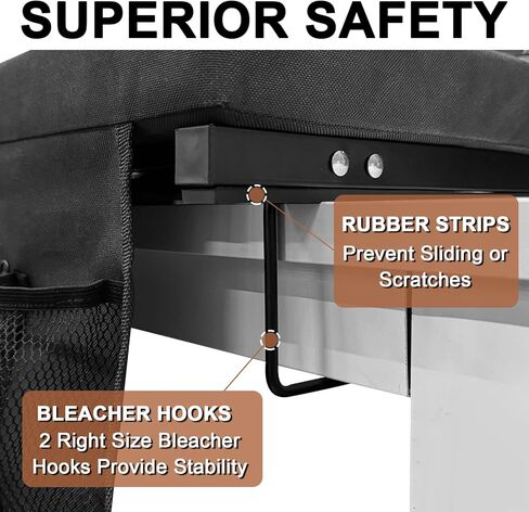 مقاعد استاد رومسوي 2PK للمدرجات مع دعم للظهر، مقاعد مريحة مبطنة سميكة مع وسادة، كرسي مبيض محمول قابل للطي مقاوم للماء، مع حزام كتف للرياضة والأحداث والتخييم in Kuwait