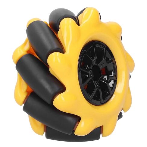 4Pcs Mecanum Wheels, ABS and Rubber Omni Wheels, Yellow and Black 48mm Omni Directional Wheel as Accessories Replacement for Building Blocks, TT Motors and Others in Kuwait