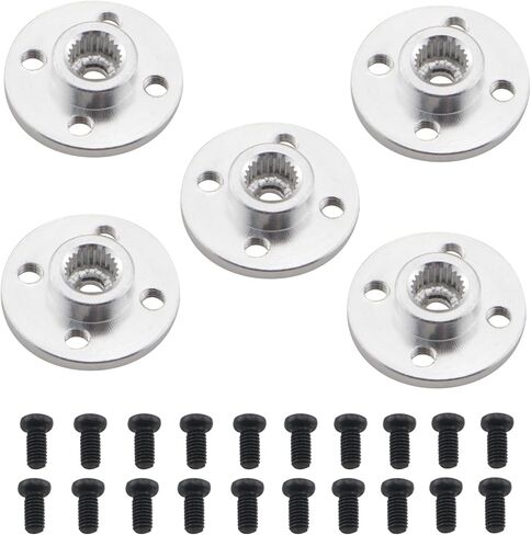 5PCS Aluminum Alloy Small Round Plate with Screws 25T Standard Servo Universal Metal Steering Wheel Robot MG995 MG996 Standard Configuration Suitable for Remote Control Car and Helicopters in Kuwait