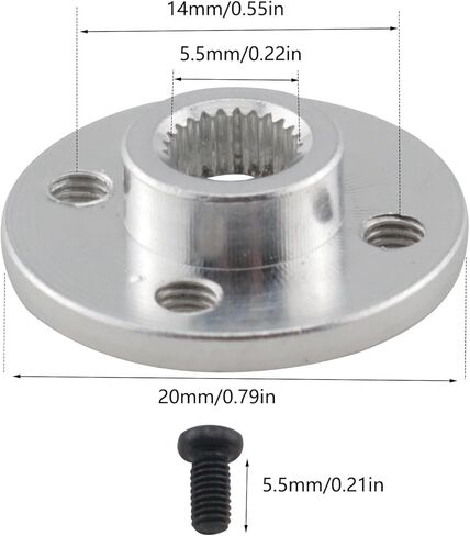 5PCS Aluminum Alloy Small Round Plate with Screws 25T Standard Servo Universal Metal Steering Wheel Robot MG995 MG996 Standard Configuration Suitable for Remote Control Car and Helicopters in Kuwait