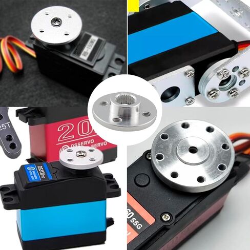 5PCS Aluminum Alloy Small Round Plate with Screws 25T Standard Servo Universal Metal Steering Wheel Robot MG995 MG996 Standard Configuration Suitable for Remote Control Car and Helicopters in Kuwait
