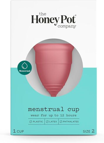 The Honey Pot Company - Menstrual Cup - 12 Hour Reusable Protection for Periods - Natural Feminine Hygiene Products - Size 2 in Kuwait