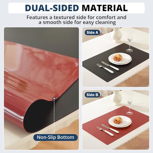 واقي طاولة أسود من OstepDecor مقاس 16 × 48 بوصة، واقي غطاء طاولة بلاستيكي بسمك 1.5 مم، واقي سطح الطاولة من PVC، وسادة حصيرة مكتب مقاومة للماء لسطح المكتب وطاولة القهوة وغرفة الطعام in Kuwait