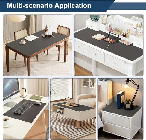واقي طاولة أسود من OstepDecor مقاس 16 × 48 بوصة، واقي غطاء طاولة بلاستيكي بسمك 1.5 مم، واقي سطح الطاولة من PVC، وسادة حصيرة مكتب مقاومة للماء لسطح المكتب وطاولة القهوة وغرفة الطعام in Kuwait